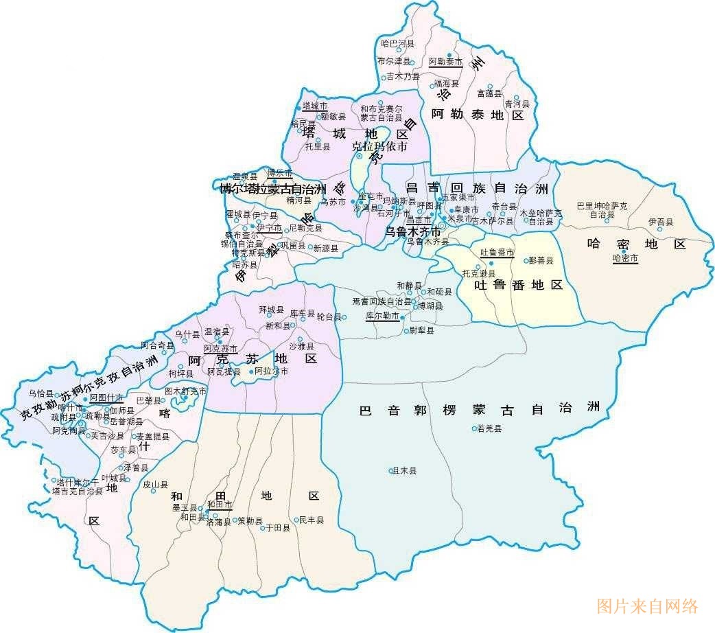 新疆行政地图
