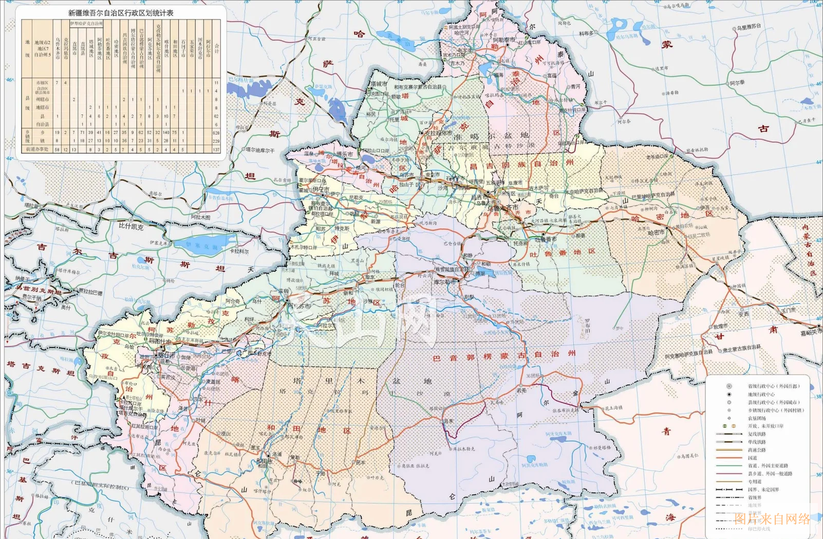 新疆行政地图